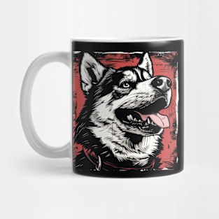 Retro Art Alaskan Malamute Dog Lover Mug